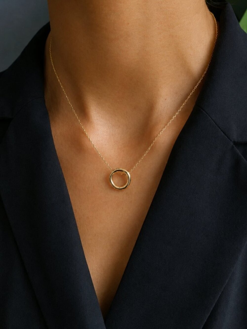 925 Sterling Silver Geometric Modern Round Circle Pendant Necklace